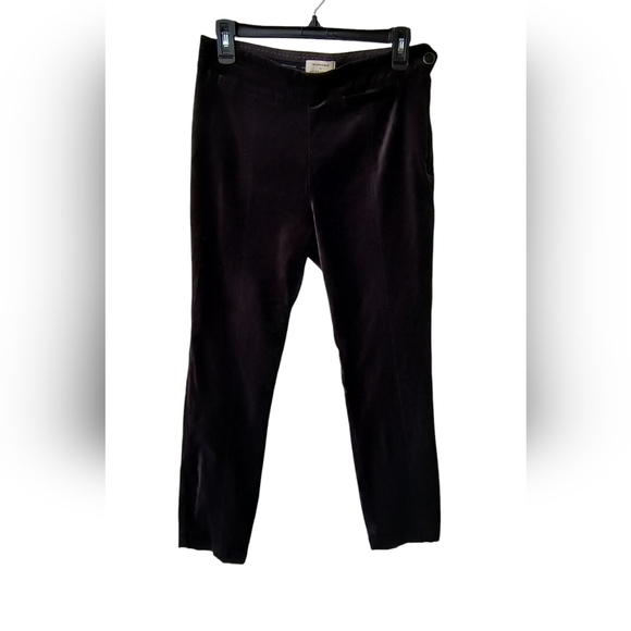 Anthropologie Essential Slim Stylish Black Velvet Velour Pants, 6 - Picture 10 of 10